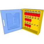 Postes de cadenassage en polyéthylène jaune vif BPC-1416-18C